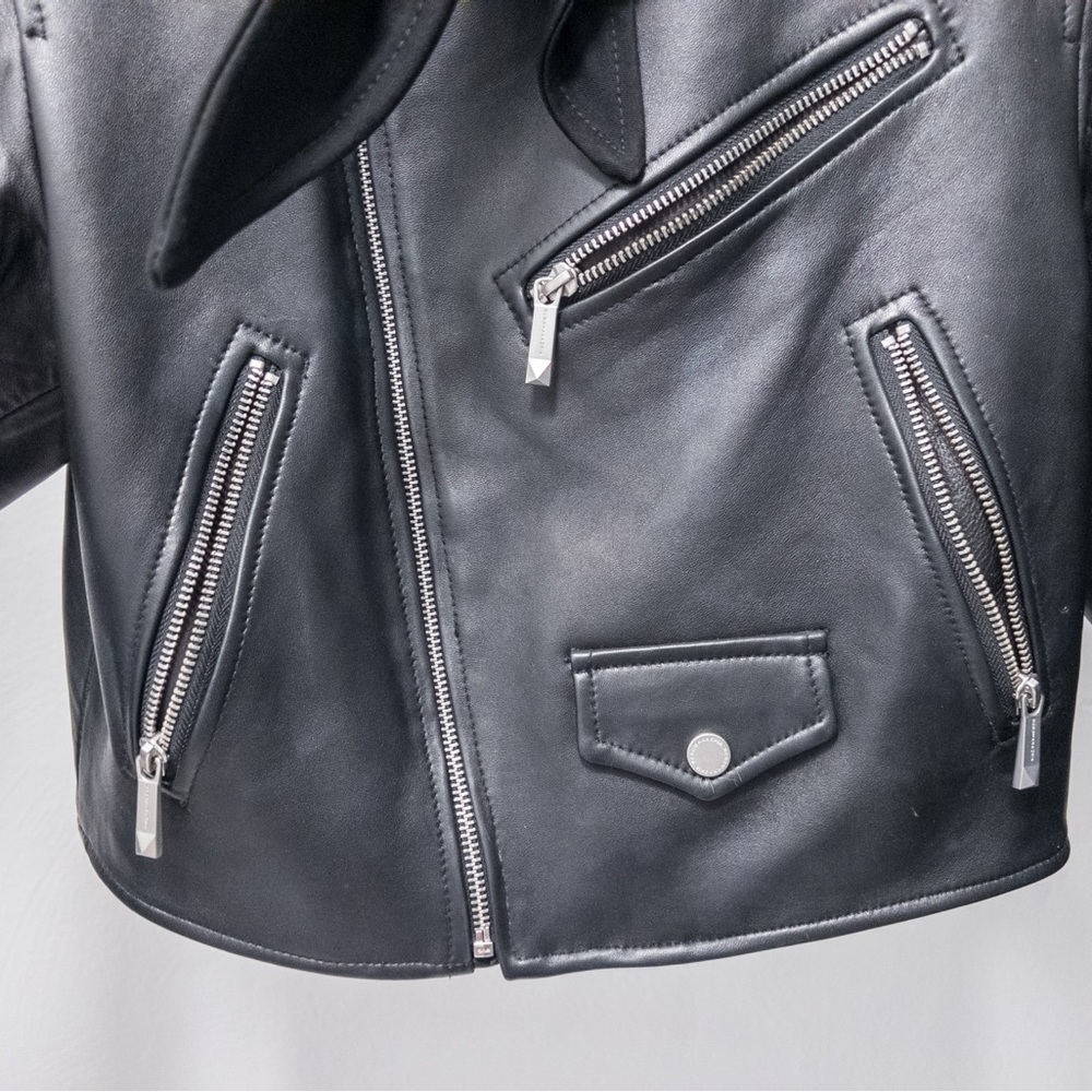 BCBGMaxAzria Black Leather Moto Jacket - Picture 6 of 12